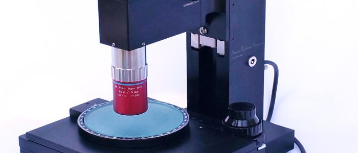 Desktop inspection microscope with foot controller Desktop inspection microscope with foot controller